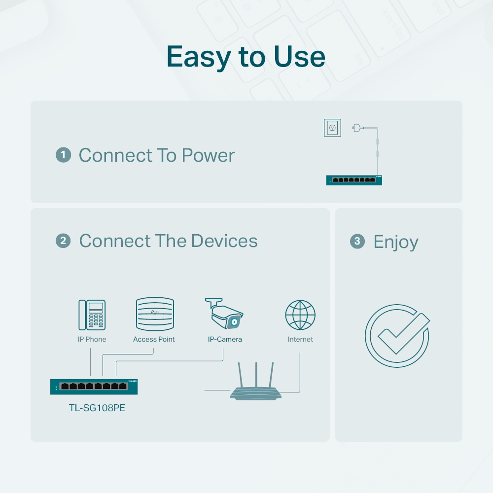 TP-Link 8 porta Easy Smart 10/100/1000Mbps 4xPoE+ switch TL-SG108PE, grár - image 10 [11bb219db1]