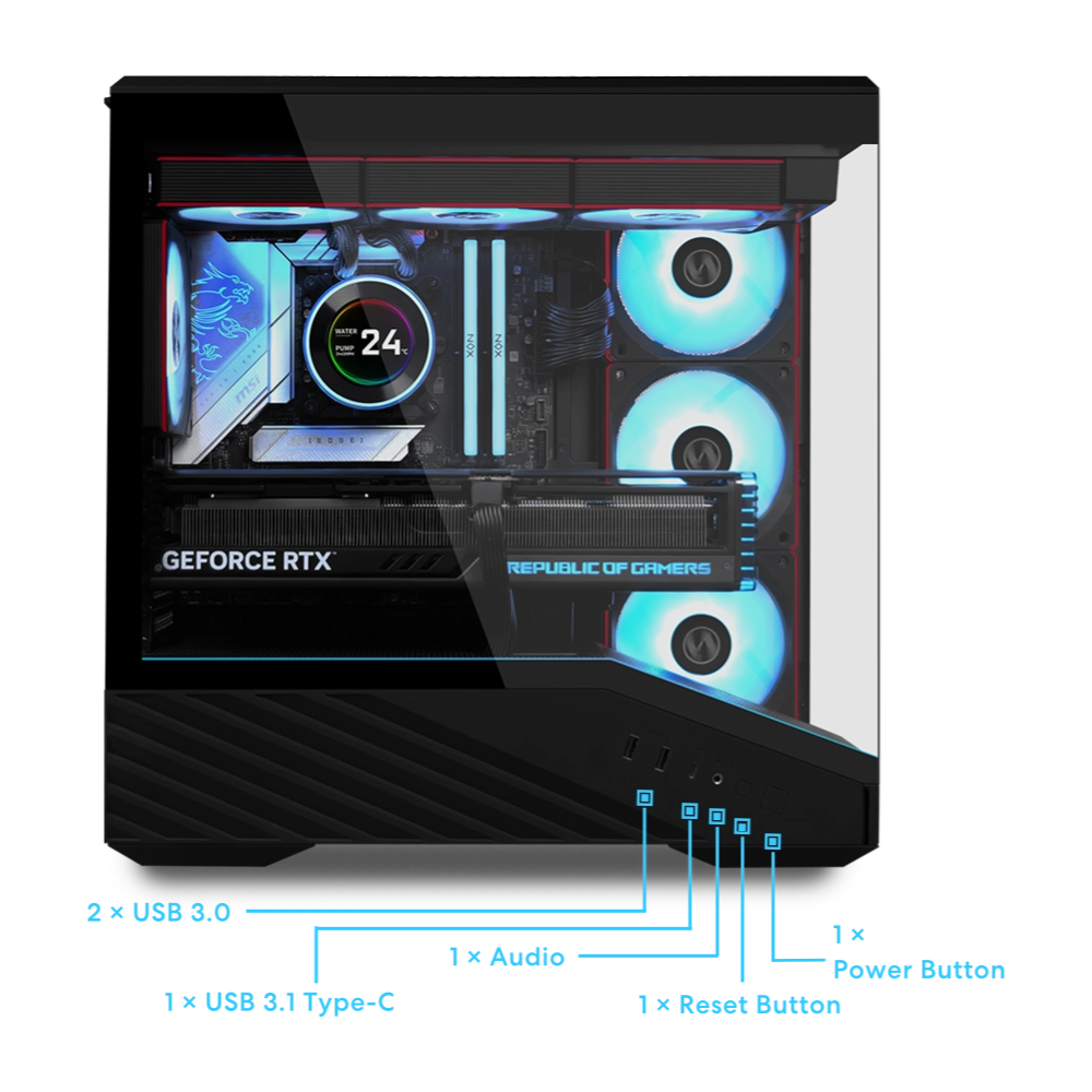Lian-Li V100 Mini RGB turnkassi, svartur - image 5 [234b27f3b1]