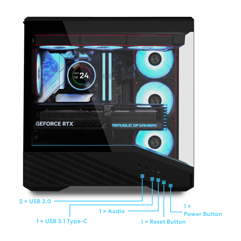 Lian-Li V100 Mini RGB turnkassi, svartur - image 6 [b4c4e12aef]