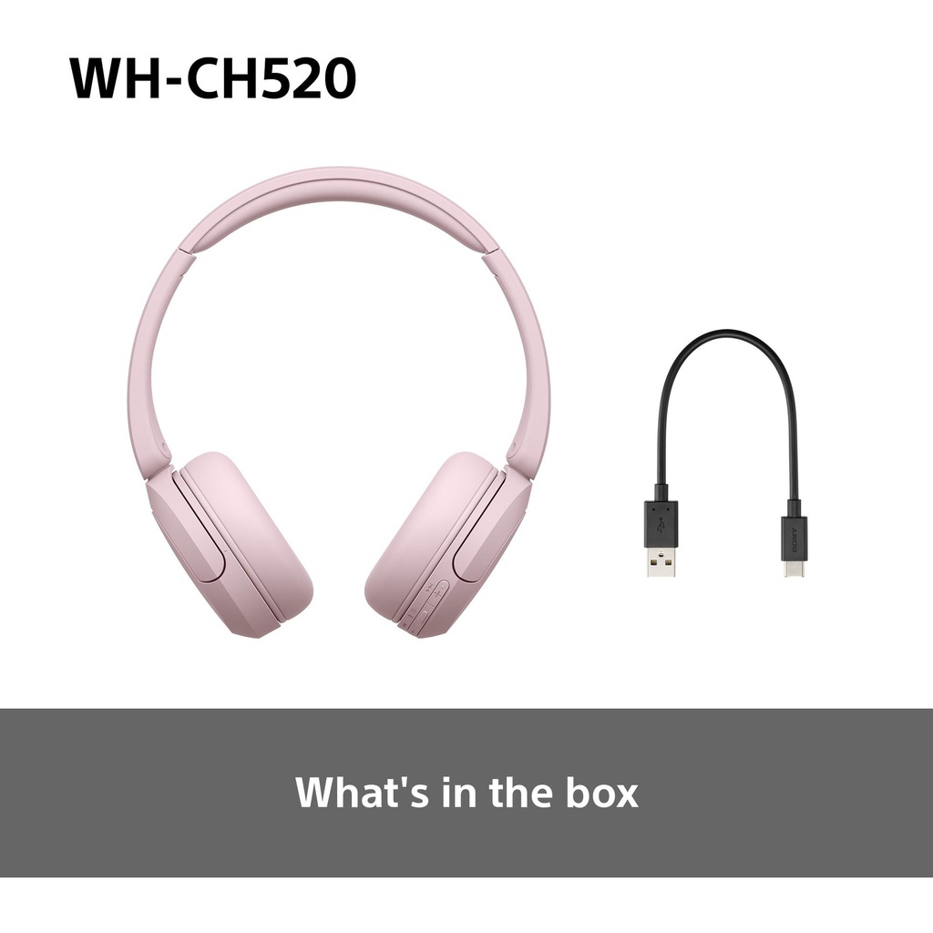 Sony WH-CH520 Bluetooth 5.2 heyrnartól, allt að 50klst, bleik - image 13 [dc19479b8b]