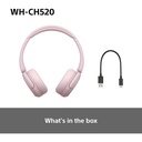 Sony WH-CH520 Bluetooth 5.2 heyrnartól, allt að 50klst, bleik - image 13 [dc19479b8b]