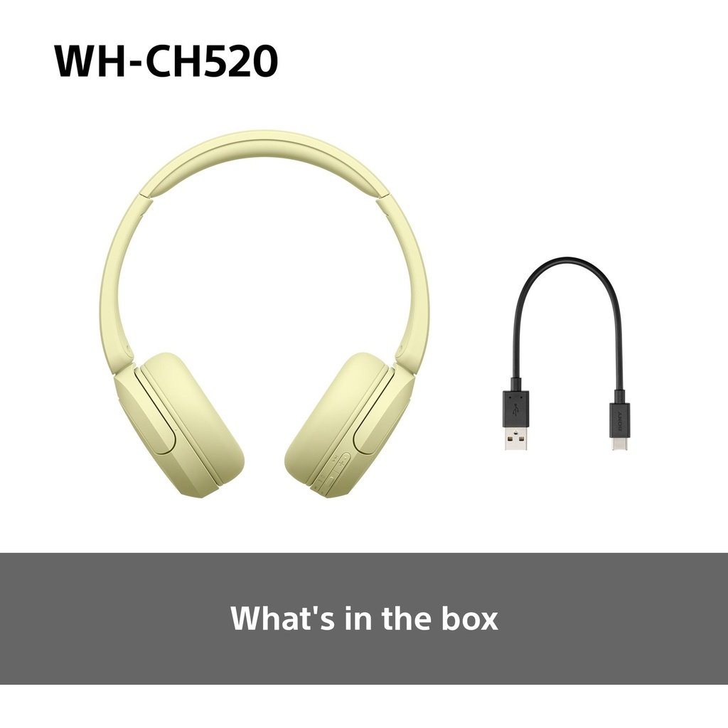Sony WH-CH520 Bluetooth 5.2 heyrnartól, allt að 50klst, gul - image 17 [cc49faa5cb]