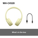 Sony WH-CH520 Bluetooth 5.2 heyrnartól, allt að 50klst, gul - image 17 [cc49faa5cb]