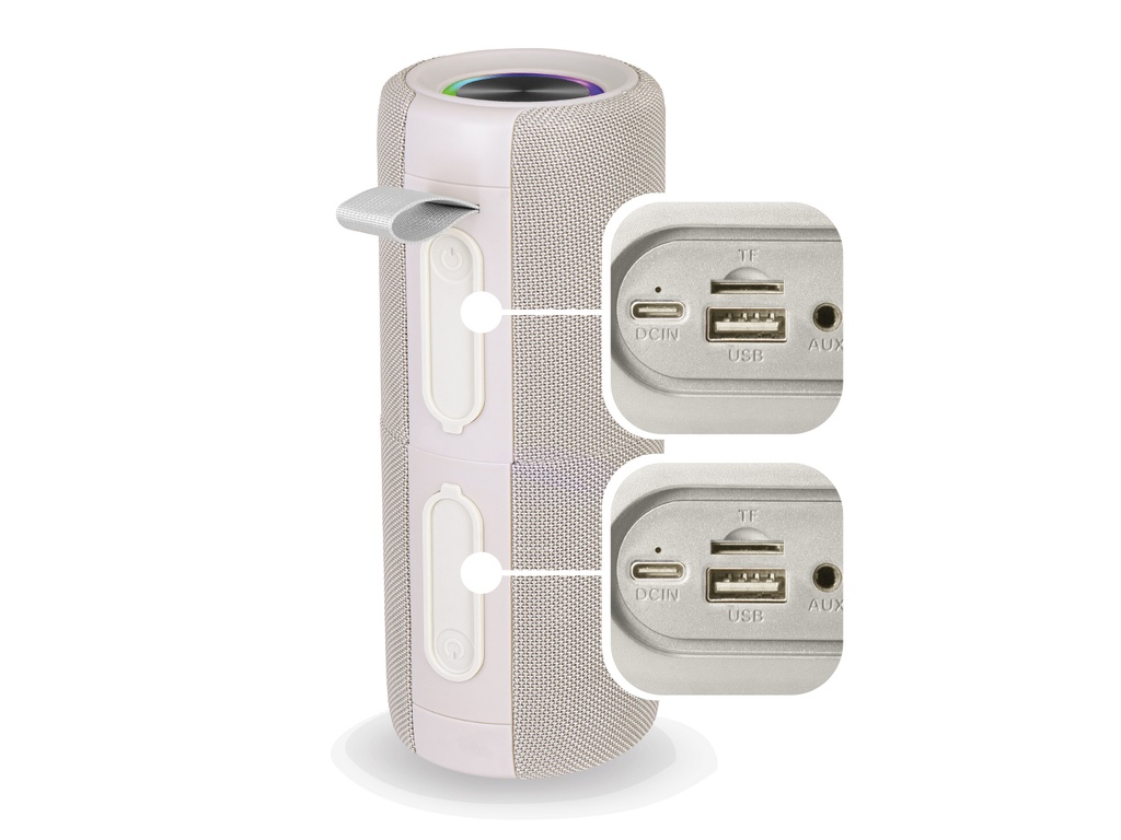 Trevi XSC 8A88B 2x15W 2in1 Bluetooth TWS RGB ferðahátalari, beige - image 7 [6c6f0bfbce]