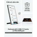 Arzopa 16" FHD IPS HDR USB-C ferðaskjár, innb. kickstand, svartur - image 8 [c31335c91e]