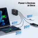 100W Acer 3x USB-C, 1x USB-A PPS PD GaN II hleðslutæki með kapli, svart - image 9 [e41d7b794a]