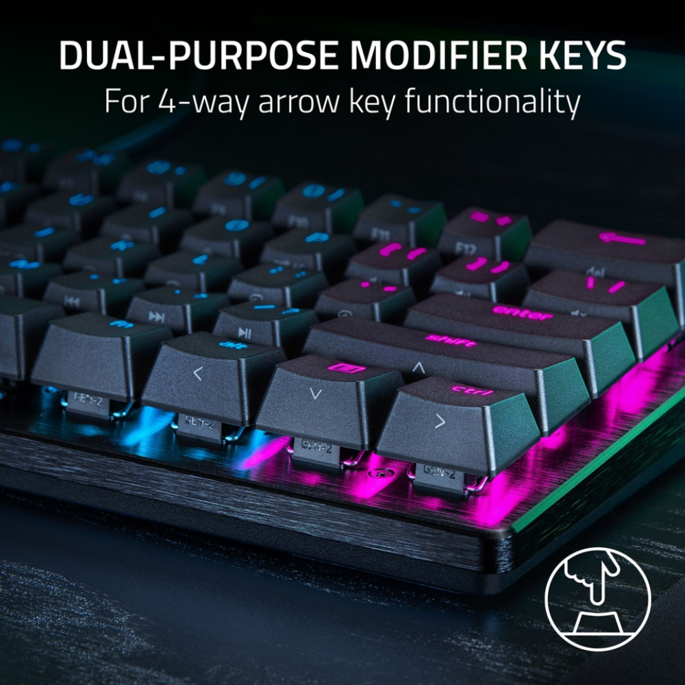 Razer Huntsman V3 Pro Mini 60% RGB leikjalyklaborð, lyklaborðsrenning, Analog optical svissar Gen2, Nordic, Svart - image 8 [8b0a045a68]