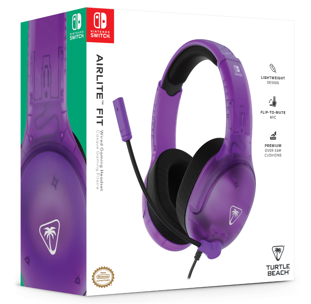 Turtle Beach Airlite Fit Switch 2 leikjaheyrnartól með hljóðnema, fjólublá - image 16 [02fd3646c6]