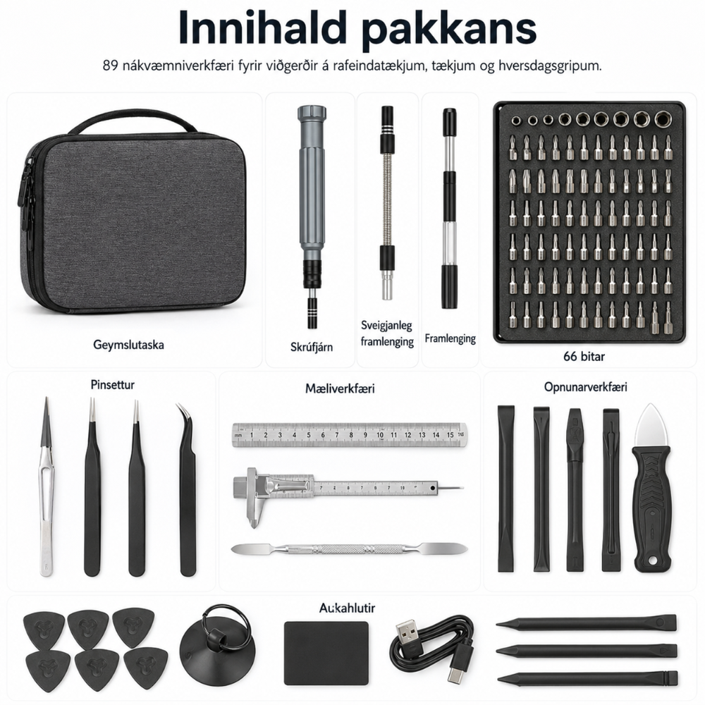 UF-TOOLS 89-í-1 verkfærasett í tösku - image 2 [7afed30a26]