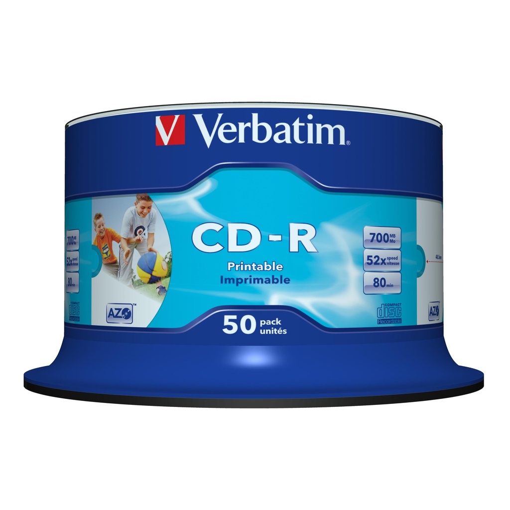 Verbatim 52x ápr. CD-R AZO diskar, 50stk spindill - image 2 [3225049b5d]