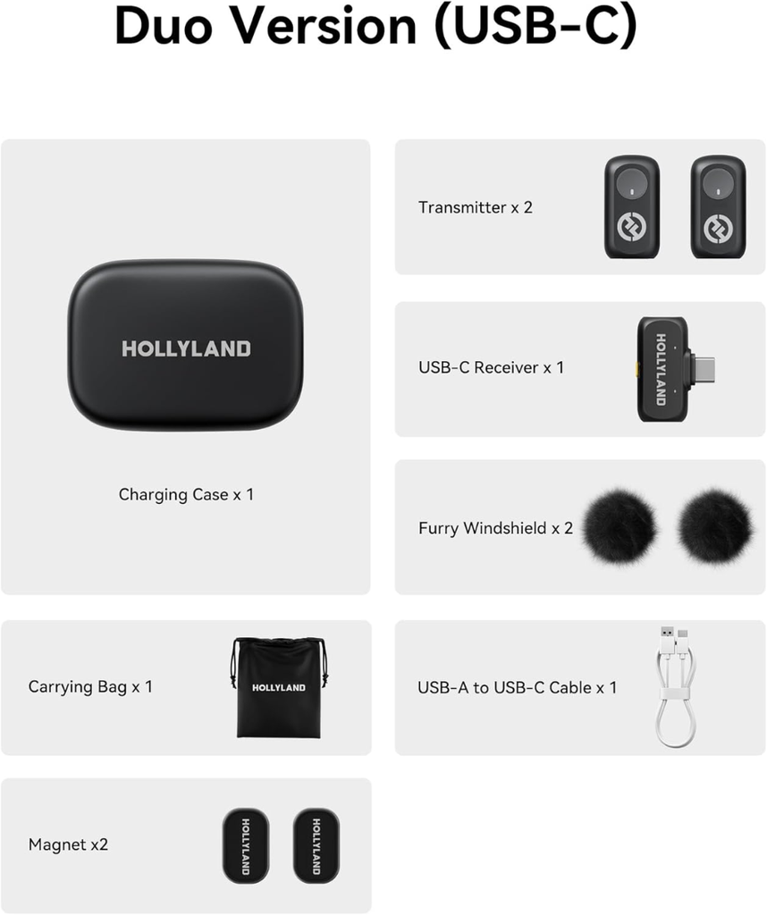 Hollyland Lark A1 Duo USB-C RX hljóðnemasett fyrir snjallsíma - image 20 [93ce04dad6]