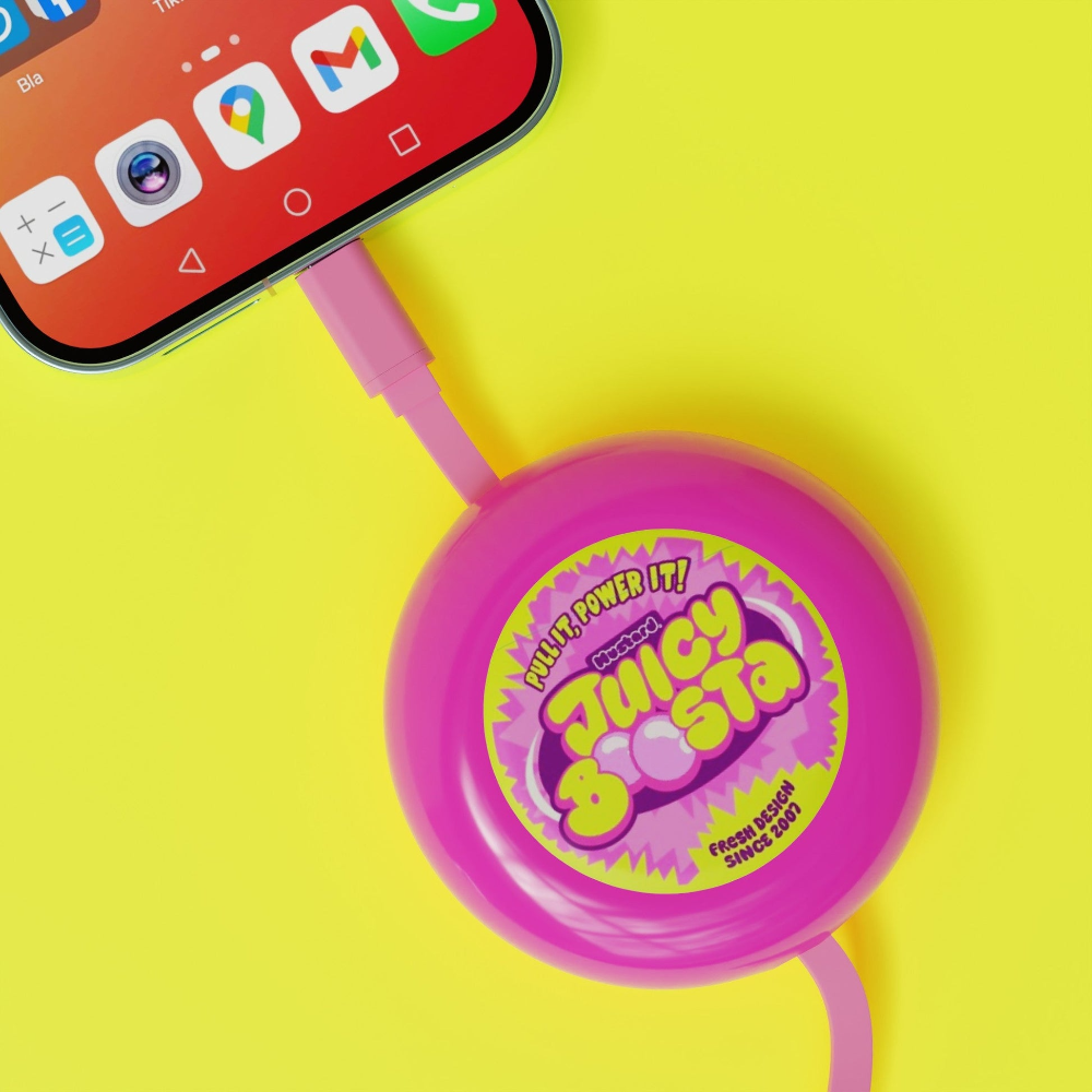 Mustard Juicy Boosta útdraganlegur USB-C kapall, 100W, 90cm - image 2 [58f8c018b8]