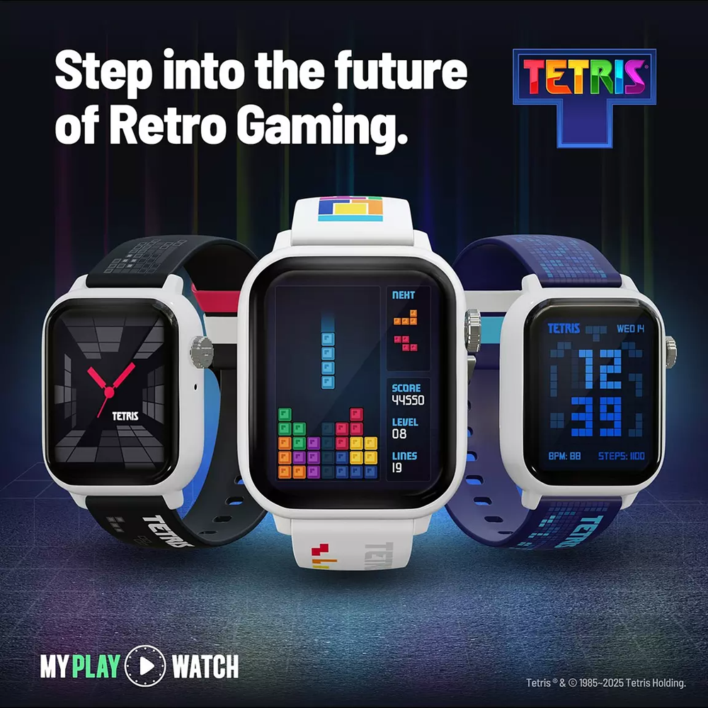 Tetris My Play Watch Retro vatnsvarið leikja úr, svart - image 2 [549330c9eb]