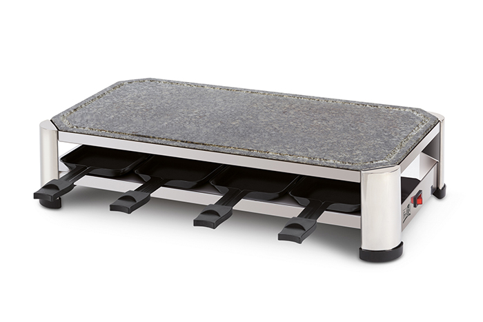 Fritel Stone Raclette Grill með náttúru stein og 8 pönnum, hvítt - image 2 [24228f921f]