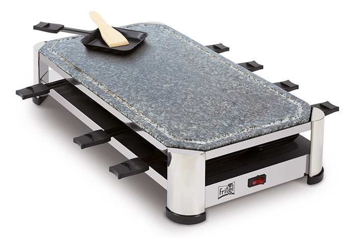 Fritel Stone Raclette Grill með náttúru stein og 8 pönnum, hvítt - image 5 [4770a69538]