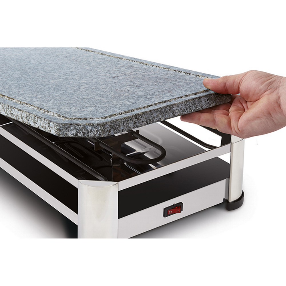 Fritel Stone Raclette Grill með náttúru stein og 8 pönnum, hvítt - image 8 [0c312806a2]