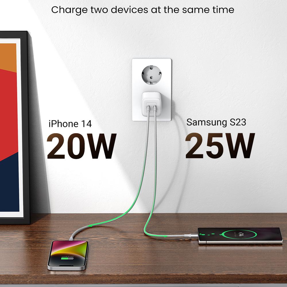45W UGREEN Nexode Mini 2x USB-C PD QC hleðslutæki, hvítt - image 12 [17e0c9b538]