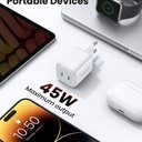45W UGREEN Nexode Mini 2x USB-C PD QC hleðslutæki, hvítt - image 14 [aa9eb11b2b]