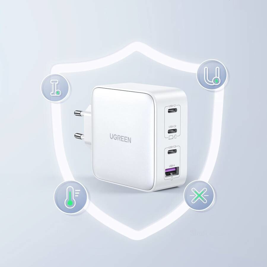100W UGREEN Nexode 3x USB-C, 1x USB-A PPS PD QC GaN hleðslutæki, hvítt - image 11 [aa71ae36a3]