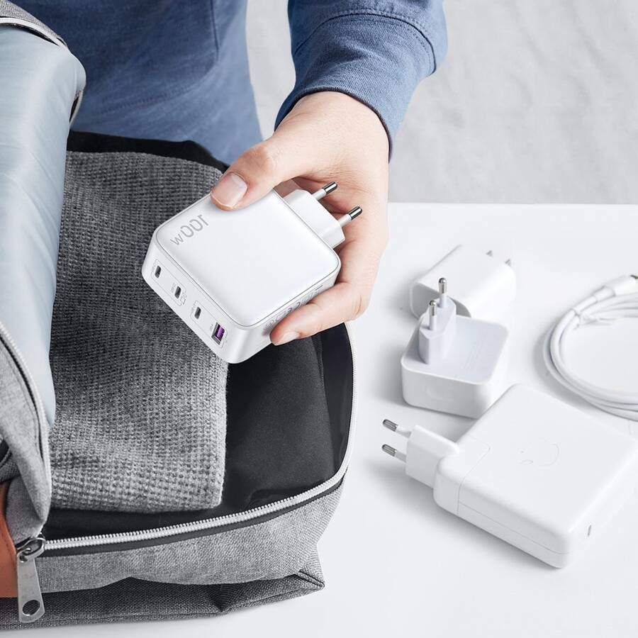 100W UGREEN Nexode 3x USB-C, 1x USB-A PPS PD QC GaN hleðslutæki, hvítt - image 15 [3f9c1d78cc]