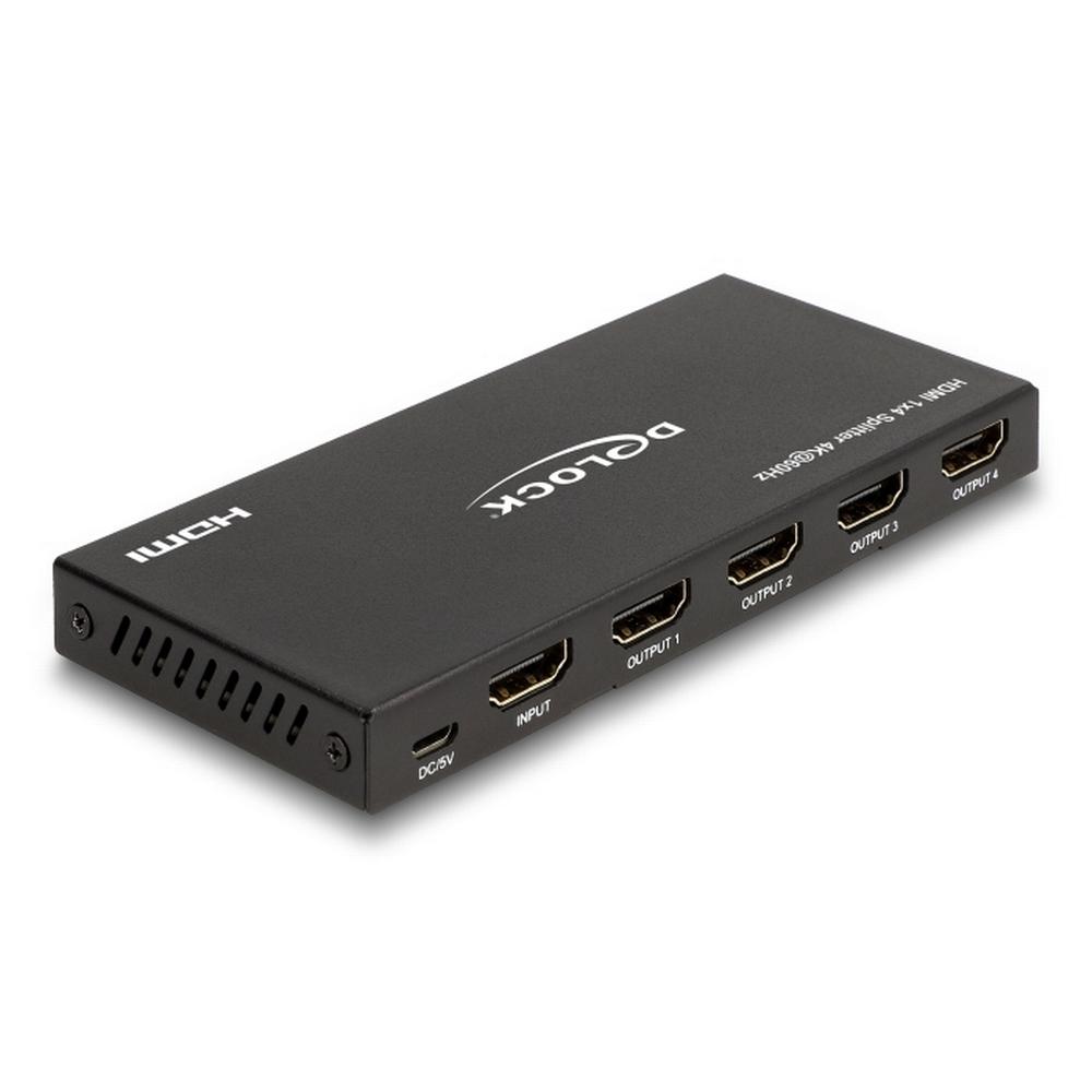 Delock HDMI Splitter 1x HDMI inn í 4x HDMI út, 4K@60 Hz með downscaler - image 2 [2995c09c5c]