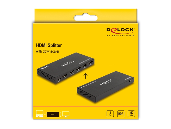 Delock HDMI Splitter 1x HDMI inn í 4x HDMI út, 4K@60 Hz með downscaler - image 7 [1d008296f7]
