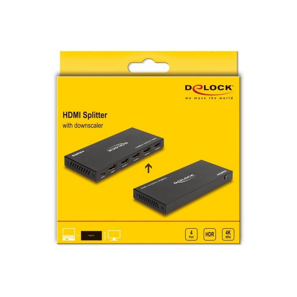 Delock HDMI Splitter 1x HDMI inn í 4x HDMI út, 4K@60 Hz með downscaler - image 8 [5cc2d7853e]