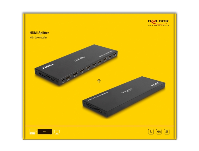 Delock HDMI skiptir 1x inn 8x út 4K 60Hz með downscaler - image 5 [fee3b7ef74]