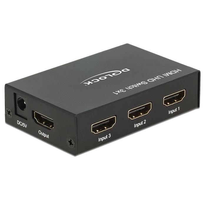 Delock HDMI 4K switch með fjarstýringu, 3x inngangar og 1x útgangur - image 3 [682c56bb15]