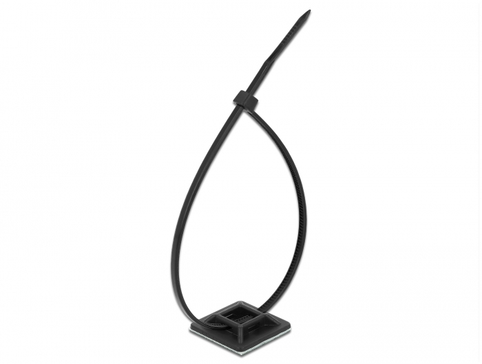 Delock Zip-Tie og festingar með lími, 10stk, svart - image 3 [b6343a7e53]