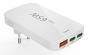 65W Hama 2x USB-C, 1x USB-A PD QC samanbrjótanlegt GaN hleðslutæki, hvítt - image 3 [be3907832b]