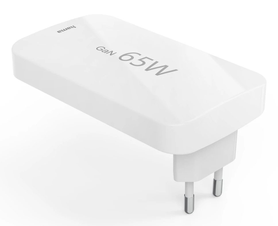 65W Hama 2x USB-C, 1x USB-A PD QC samanbrjótanlegt GaN hleðslutæki, hvítt - image 5 [e1cfc3190a]