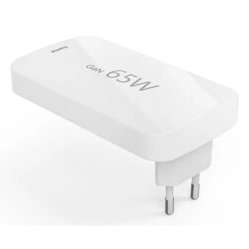 65W Hama 2x USB-C, 1x USB-A PD QC samanbrjótanlegt GaN hleðslutæki, hvítt - image 6 [673fdc3640]