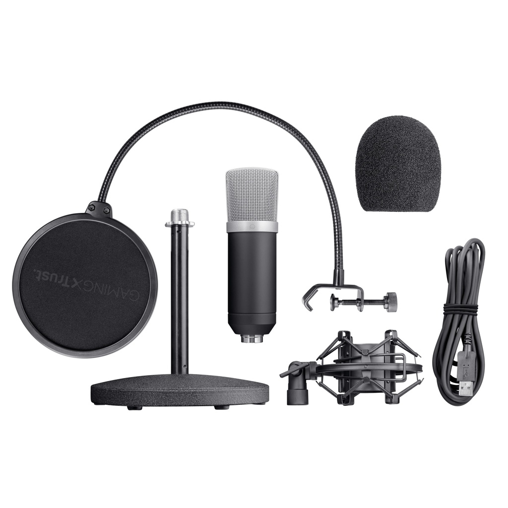 Trust EMITA Streaming USB hljóðnemi á standi, svartur - image 7 [7948b0938a]