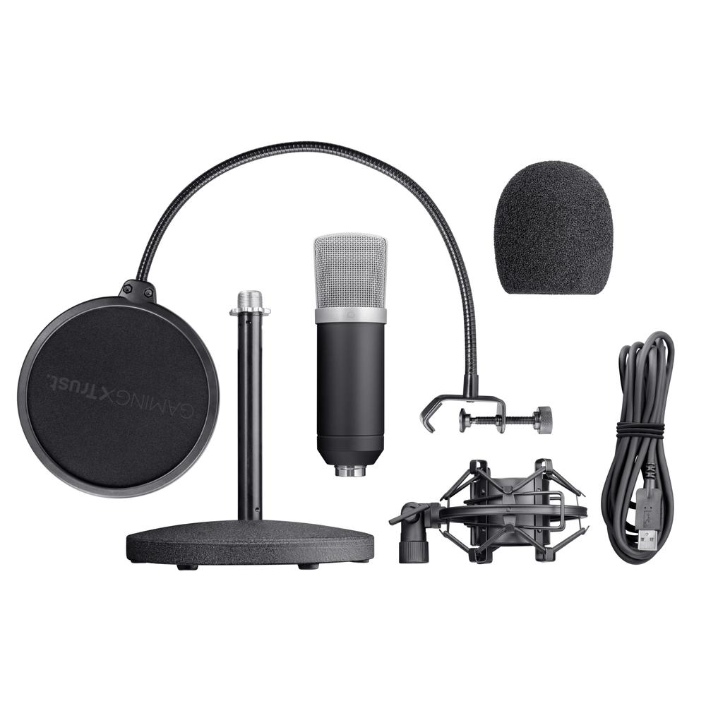 Trust EMITA Streaming USB hljóðnemi á standi, svartur - image 9 [4b90f39884]