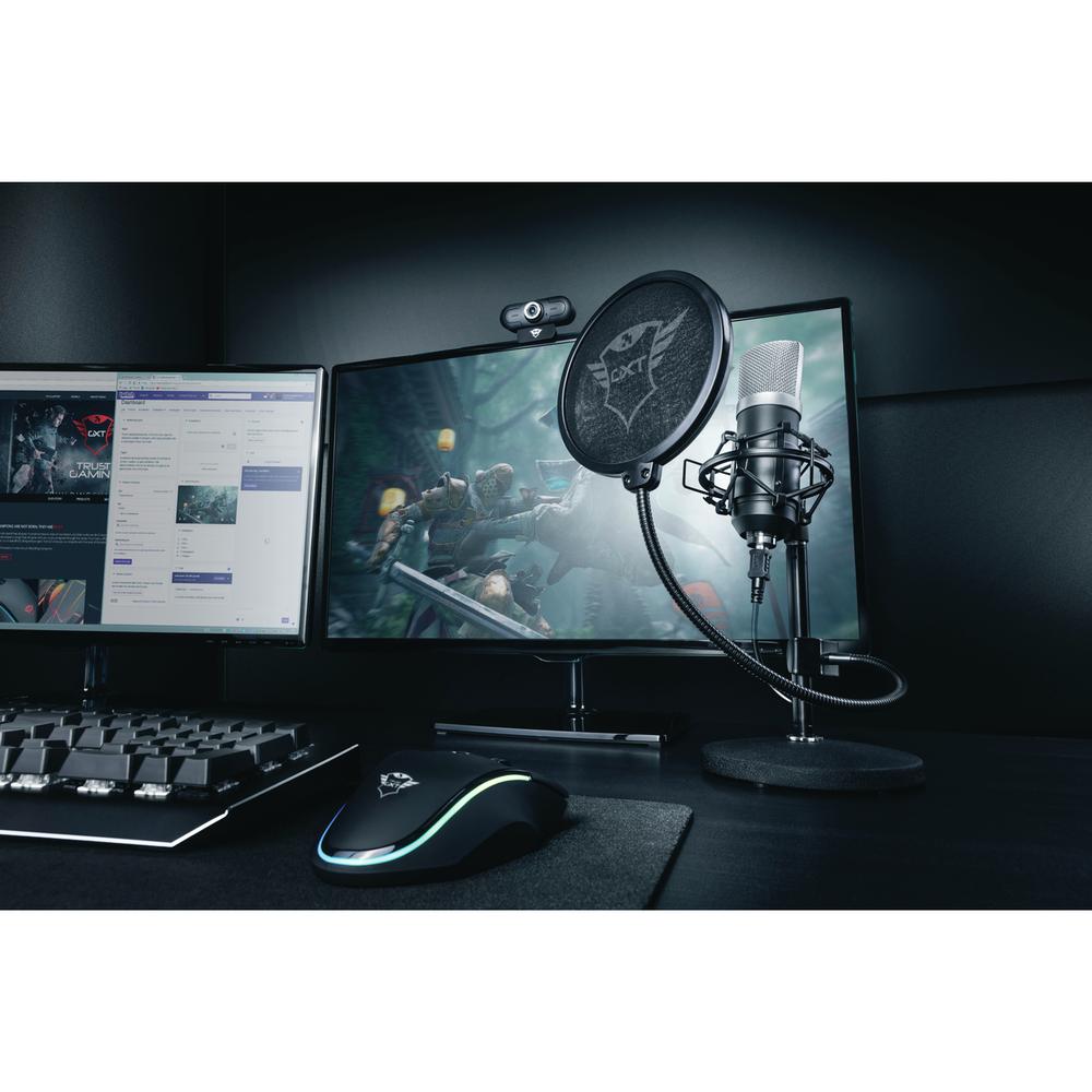 Trust EMITA Streaming USB hljóðnemi á standi, svartur - image 20 [d027b07c92]