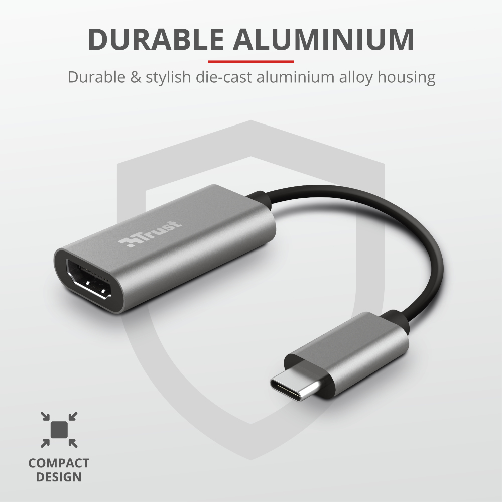 Trust USB-C í HDMI 2.0 4K 60Hz, hann/hún, 20cm - image 7 [d0f465c89d]