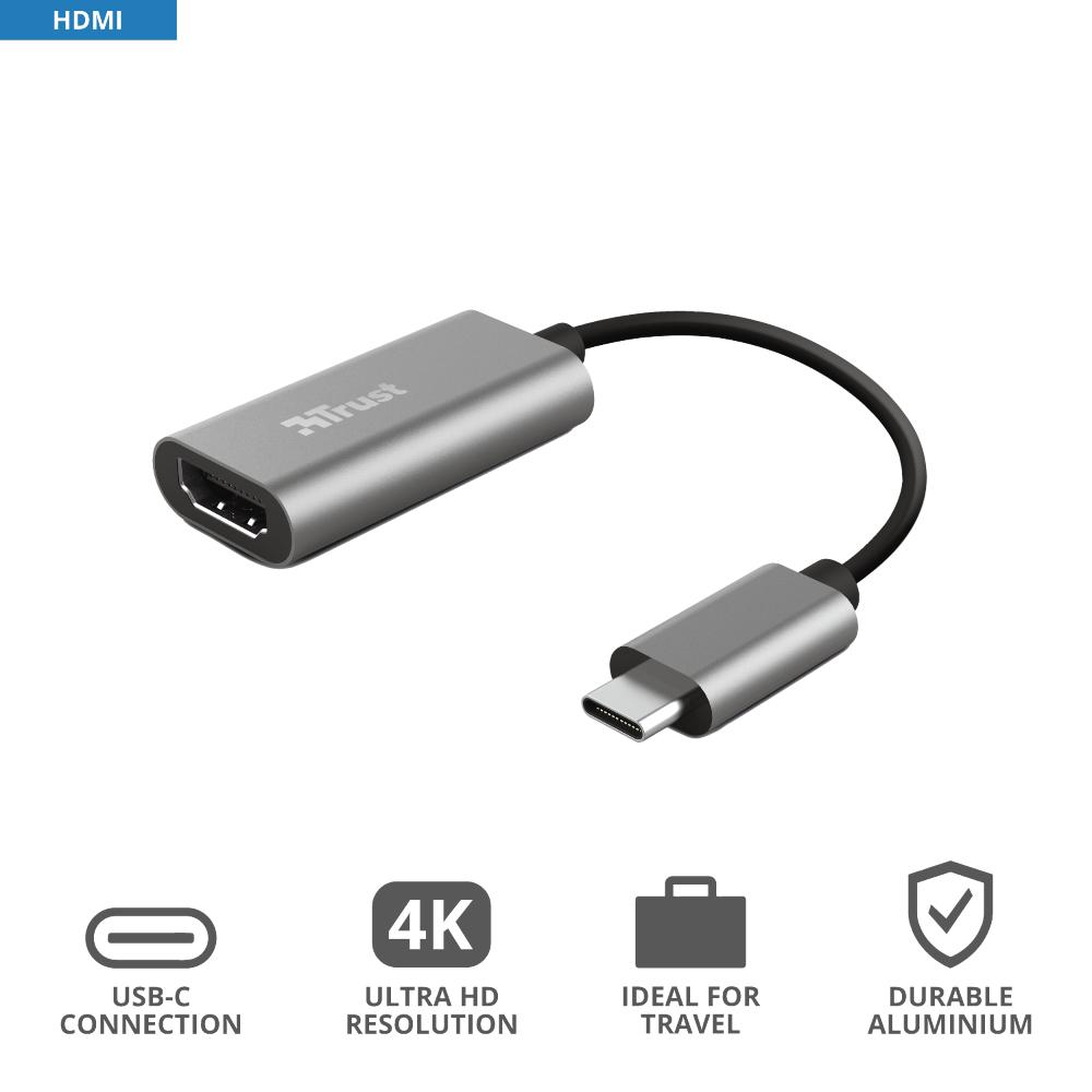 Trust USB-C í HDMI 2.0 4K 60Hz, hann/hún, 20cm - image 10 [def7357c06]