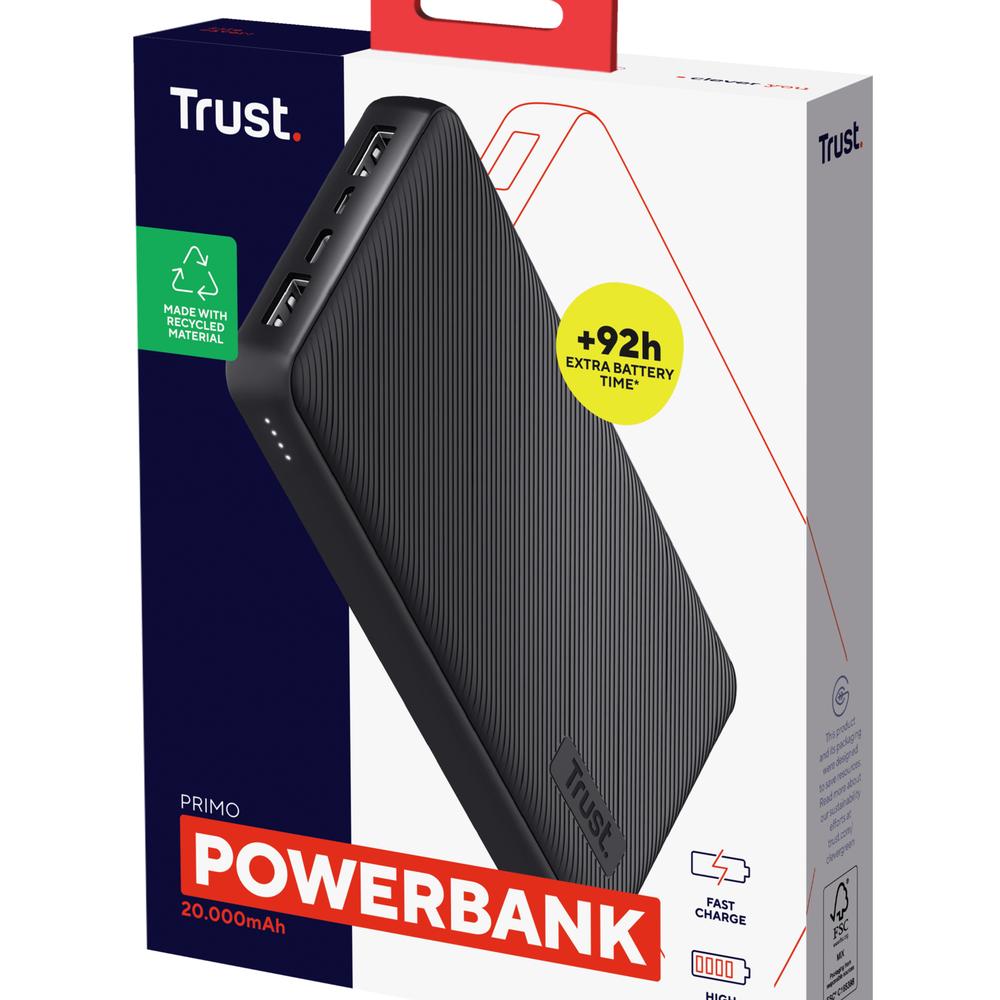 Trust Primo 20.000mAh 15W USB-C ferðarafhlaða ECO, svört - image 12 [32c2c665db]