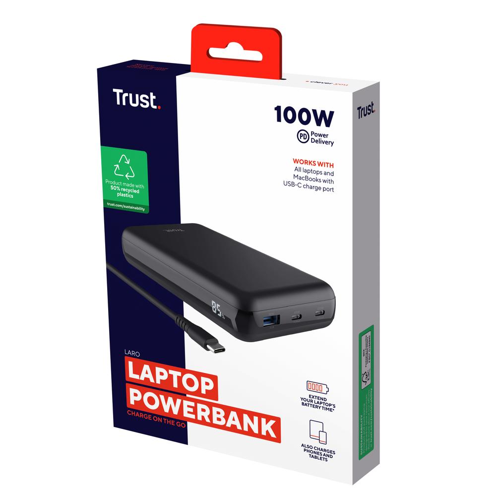 Trust Laro 100W USB-C 20.000mAh ferðarafhlaða fyrir fartölvur ofl. - image 16 [59f72aa672]