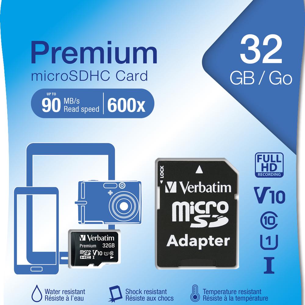 Verbatim MicroSD 32GB class 10 UHS-1 U1 minniskort m/SD-breytistykki - image 6 [e4a21a3cf2]