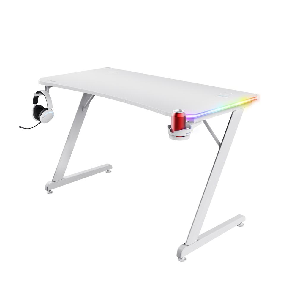 Trust GXT 709W Luminus RGB leikjaskrifborð, hvítt - image 6 [376c33d7de]