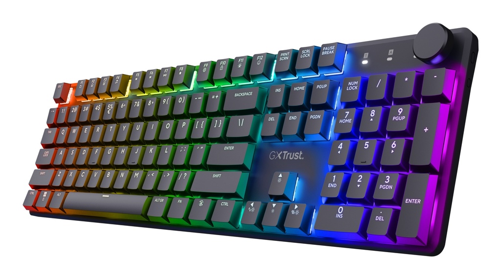 Trust GXT 866 Torix þráðlaust RGB mekanískt leikjalyklaborð, svart, (US) - image 2 [b3cc3cb3d4]