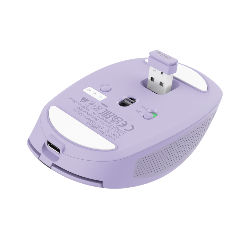 Trust Ozaa Compact þráðlaus Multi Bluetooth fartölvumús, fjólublá - image 5 [57769a2fd9]