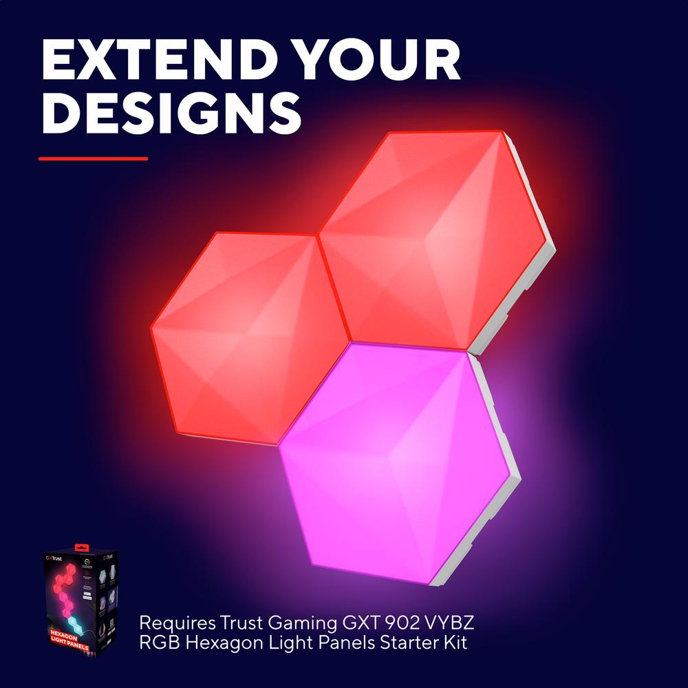 Trust GXT 903 Vybz RGBIC Hexagon Extension snjallpanelar, 3 í pakka - image 12 [ada53e2656]