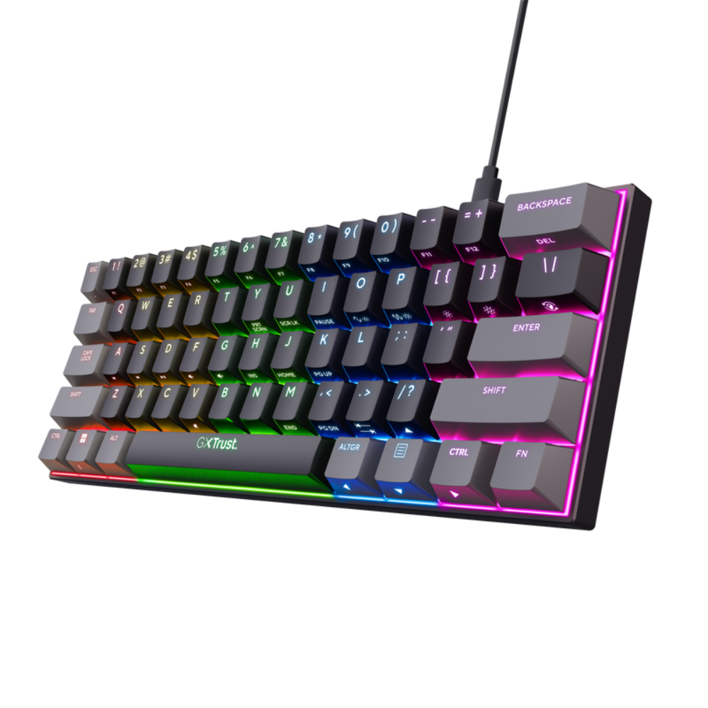 Trust GXT 867 Acira RGB Mini 60% mekanískt leikjalyklaborð, svart - image 3 [09196665ba]