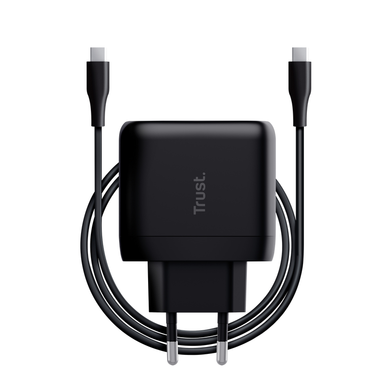 65W Trust Maxo USB-C PPS PD hleðslutæki með USB-C kapli, svartur - image 2 [a49506b0c8]