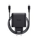 65W Trust Maxo 2x USB-C PPS PD hleðslutæki með USB-C kapli, svartur - image 2 [e057cbf495]