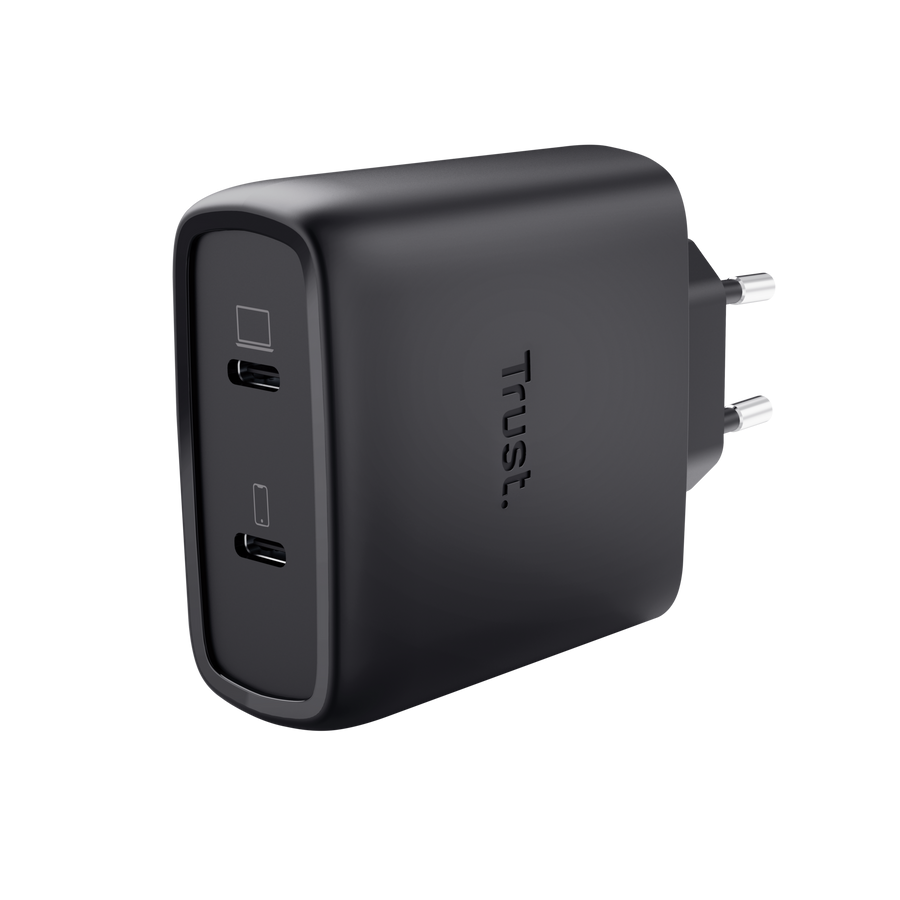 65W Trust Maxo 2x USB-C PPS PD hleðslutæki með USB-C kapli, svartur - image 7 [0a5ec7ae24]