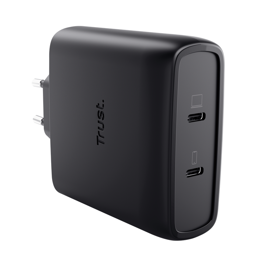 100W Trust Maxo 2x USB-C PPS PD hleðslutæki með USB-C kapli, svartur - image 5 [961b8efd8c]